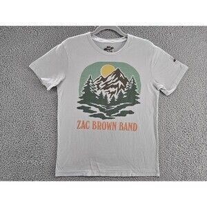 Zac Brown Band Shirt Mens Medium Gray Out In The Middle Tour 2022 Concert Tee